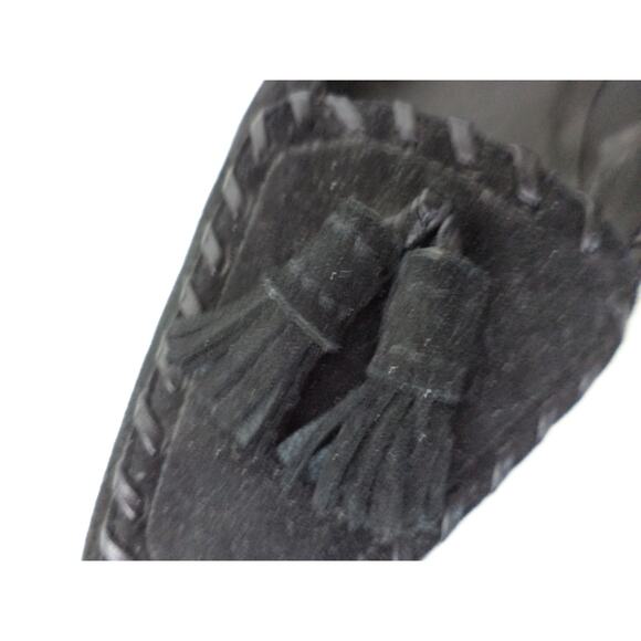 STUART WEITZMAN BLACK NUBUCK LEATHER LOW HEEL PUMP SHOE W TASSLE SZ 6M SPAIN - Picture 8 of 8